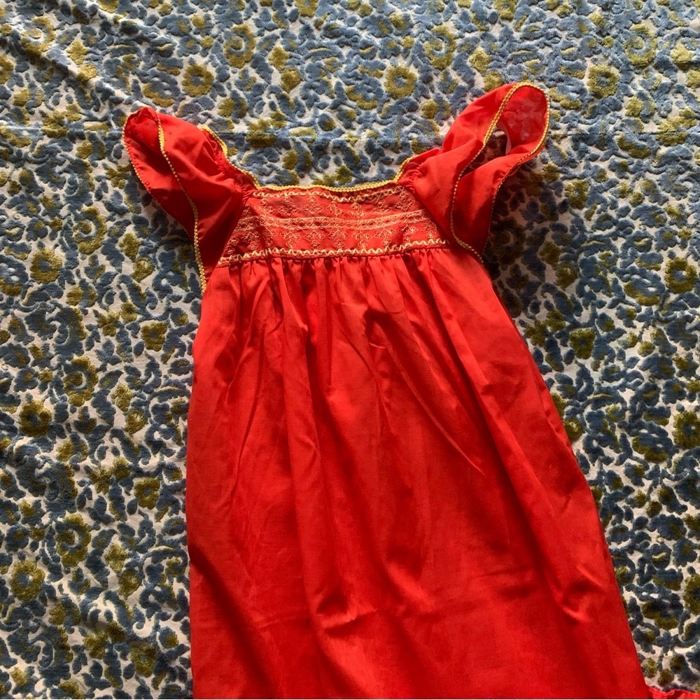 Orange Embroidered Women's Nightgown - Picture 10 of 10